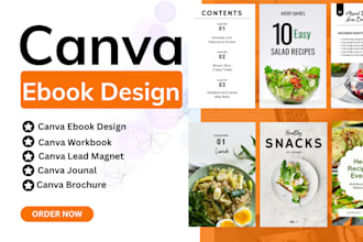 design canva ebook, workbook, lead magnet, journal, brochure, canva ebook design