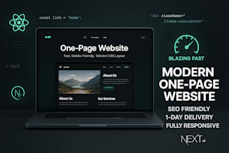 design a modern, fast landing page using next js and tailwind CSS