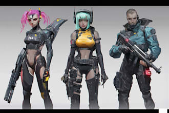 design anime character , cyberpunk or game character