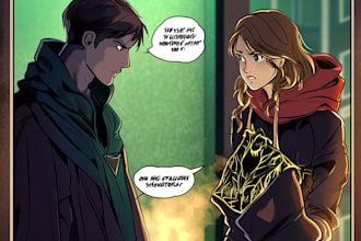 draw manga comic webtoon anime story for you