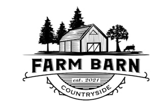 design modern farm barn logo with copyrights