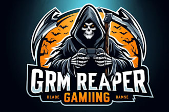 design awesome grim reaper gaming mascot logo within 1 day