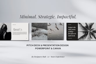 design a minimal powerpoint presentation or pitch deck