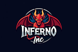 do demon mascot logo with company