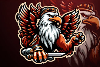 do grifin king head esport mascot logo design