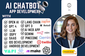 build advanced ai chatbot using llm, open ai, gemini, langchain, website chatbot