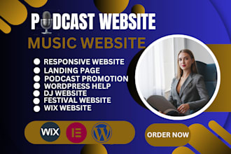 build podcast wix website music website photography website