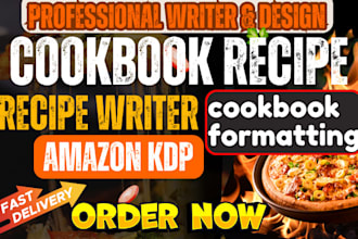 do high quality cookbook recipe blog ebook cover writer amazon cookbook design