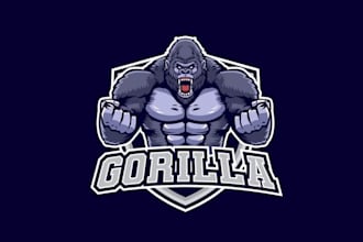 design high quality esport gorilla logo with fastest delivery