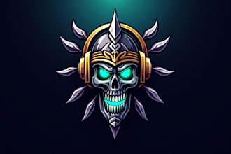 do tribal chief skull head esport mascot logo design