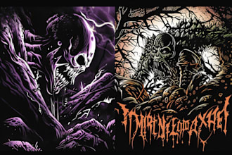 create artwork for tshirt dark art, horror, creepy illustration