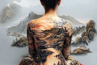 draw a japanese or oriental tattoo design for you