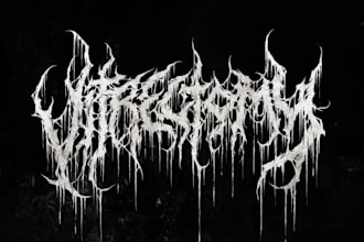 draw awesome logo death metal, black metal font