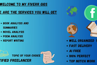do critical analysis of poems, books, novel, articles and book summaries