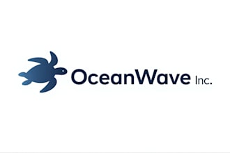 do sea turtle silhouette mascot logo design