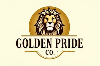 do wonderful king lions mascot logo design