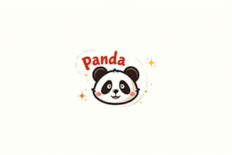 do wonderful panda e sport mascot logo design with business