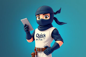 do ninja repairman mascot logo design