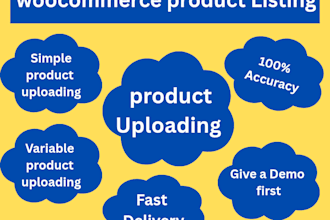 upload add or list products to woocommerce shopify or any ecommerce store