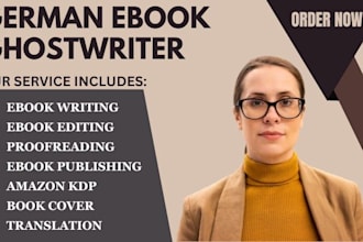 ghostwrite your german fictional ebook, non fiction book, novel story amazon kdp