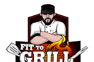 do restaurant bbq grill cafe pizza food logo design