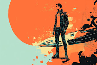make a spaceship sci fi illustration