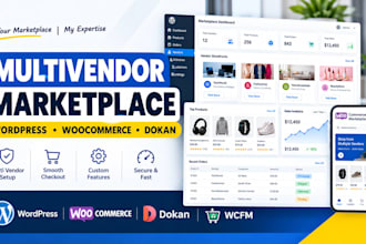build multi vendor ecommerce marketplace website with dokan, wcfm, or shopify