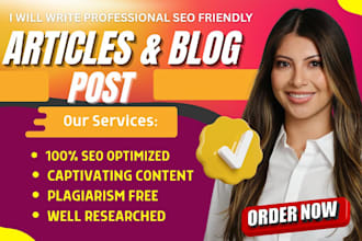 do SEO article writing, blog post writing and blog content writing