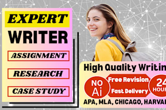 write assignment, case study analysis, research and summary