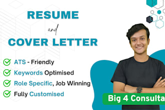 write a big 4 or top mncs standard resume and cover letter