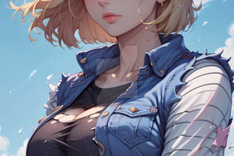 create splash art anime character for your game, vituber