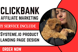 build clickbank affiliate marketing systeme io product landing page design