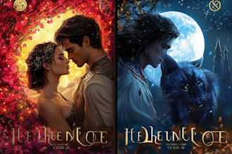 design illustrated romance book cover design for amazon kdp
