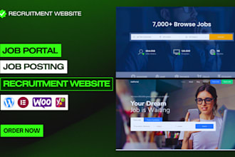 build recruitment website, job portal, job board website with wordpress
