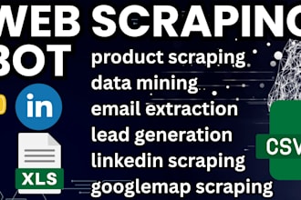 do python web scraping bot, data email product scraping, website scraping bot