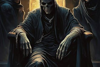 draw a horror and fantasy horror character art