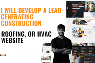 build contractor, construction, hvac, cleaning, plumbing, solar, roofing website