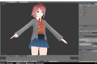 convert pmx mmd to vrm or fix and rig your model 3d for mmd, blender
