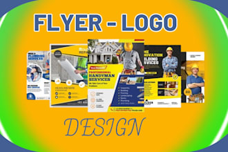 design cleaning handyman plumbing roofing service price list car wash flyer logo