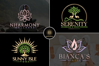 create luxury spa yoga massage health wellness skincare logo