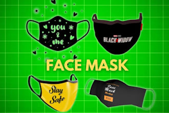 create custom kabuki mask logo design