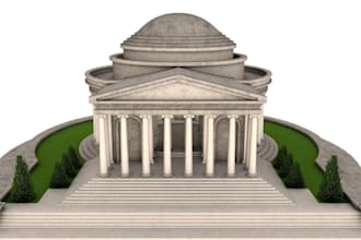 model monuments and buildings for printing 3d games and bas relief