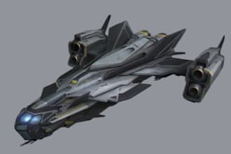 do 3d spaceship model, 3d starship model, hard surface sci fi vehicles models