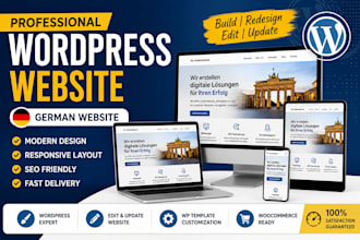 build wordpress german website, edit update wp website, redesign wp template