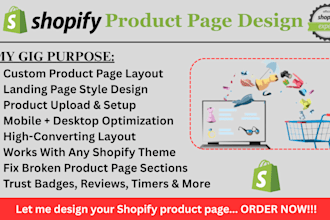 edit your product page design landing page product upload for your shopify store