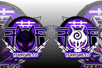 make japanese mask logo and mascot illustration