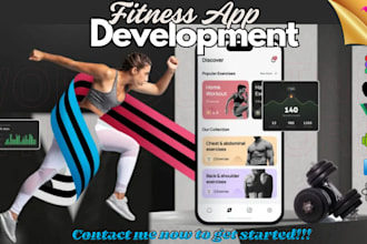 develop fitness app, health app, nutrition app, workout app, gym app, yoga app