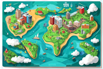 create vector map, city map, site map, event map in illustrator