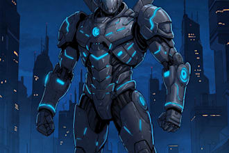 paint high quality robot, mecha concepts art