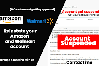 reinstate your suspended amazon and walmart account